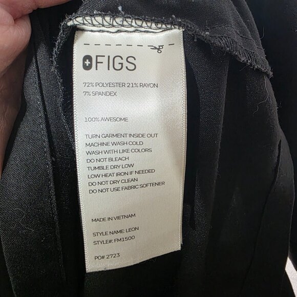 Figs Black Men's Leon 3 Pocket Scrub Top FM#1500 PO# 2723 Size XXL - Picture 4 of 7